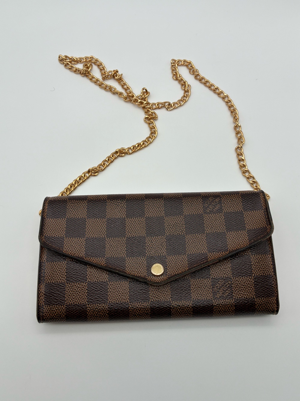 Louis Vuitton damier ebene Portefeiulle pink interior envelope Sarah wallet